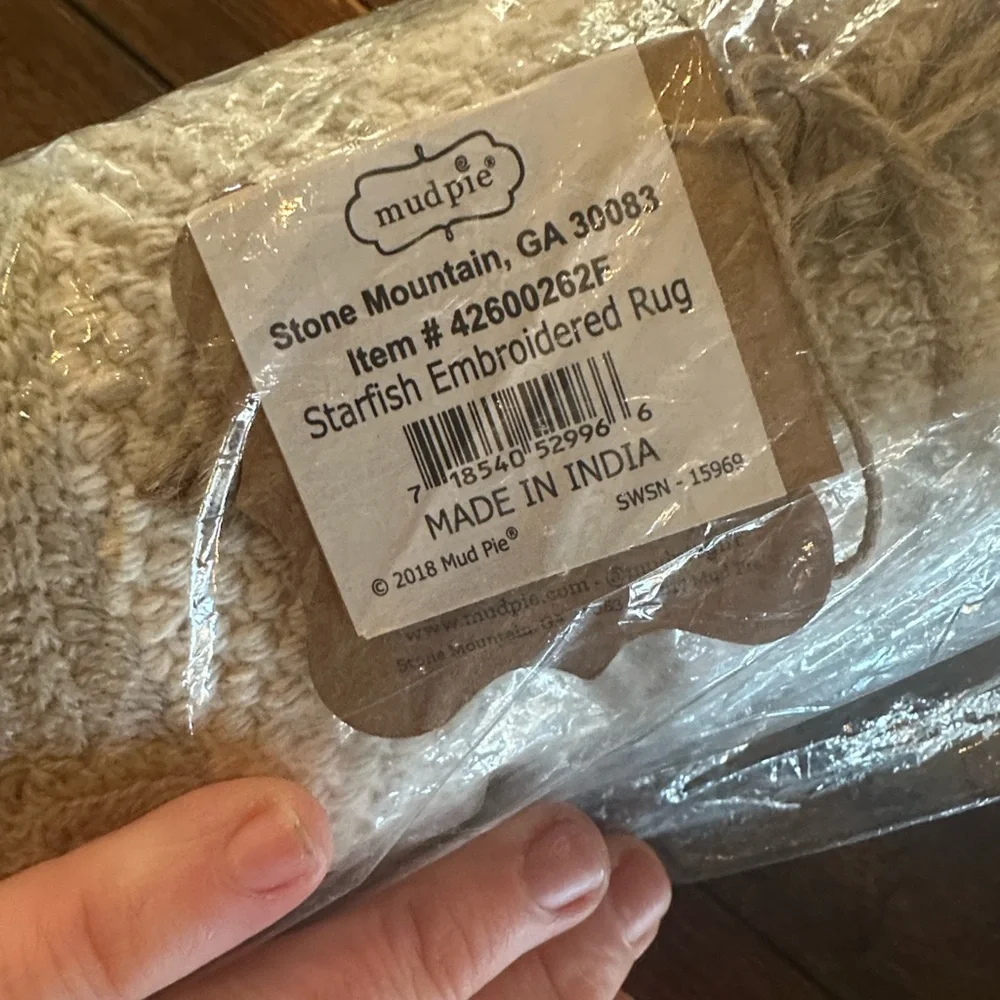 Mud Pie Cream Starfish Rug
